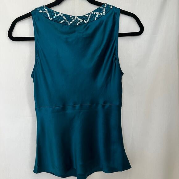 Alfani top women’s size 8 petite blue 100% silk VTG 90s y2k - Picture 3 of 4